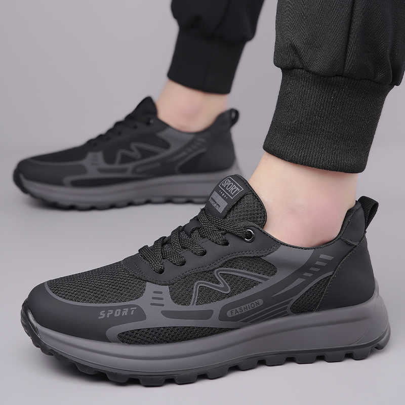 Mens Fashion Trainers - Perforated Lace-up Summer High Boots Boots