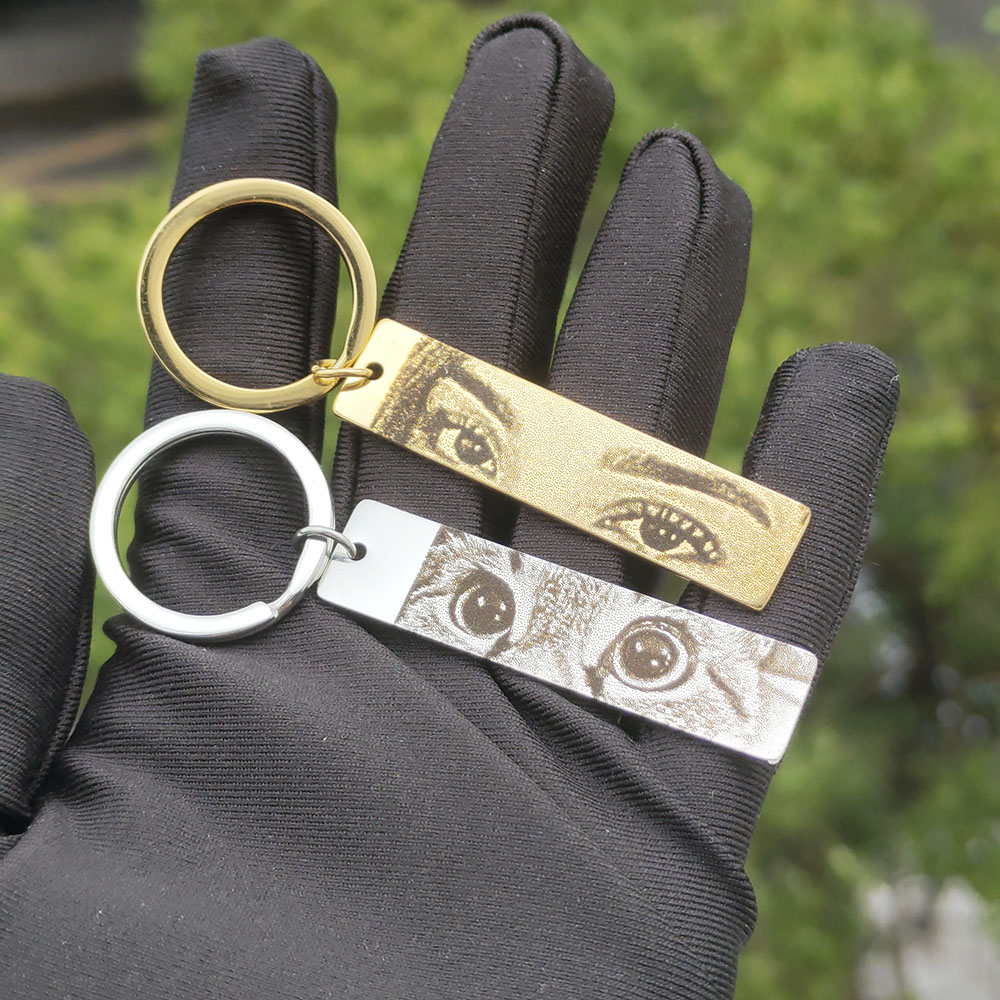Mens Fashion Style Images - Custom Photo Keychain Personalized Eye Picture