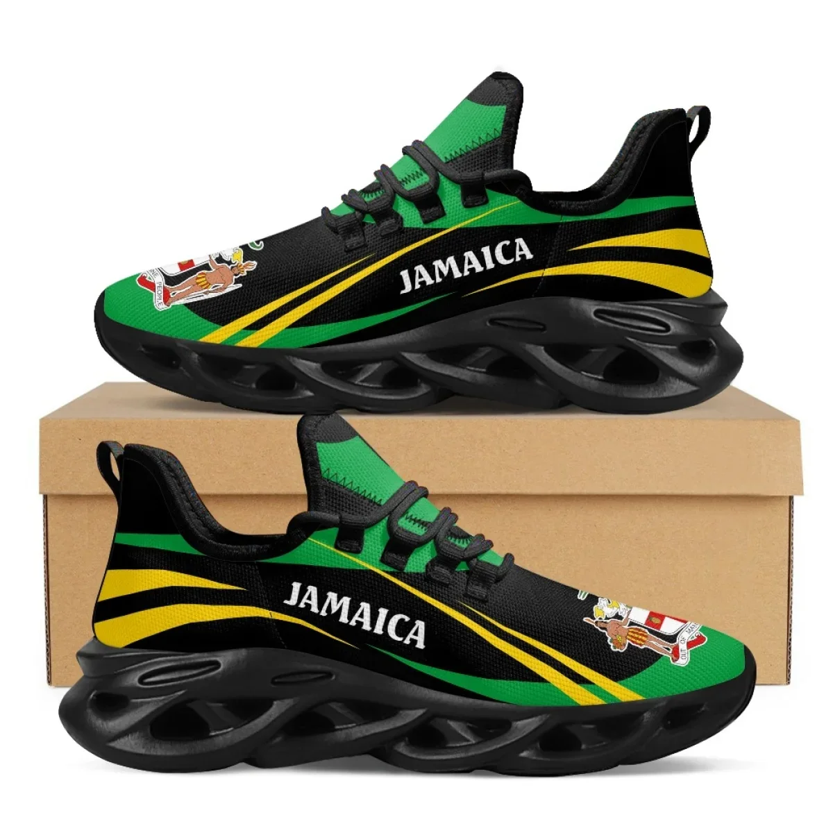 Mens Fashion Trainers - Jamaica Flag Print Shoes Men Sneakers