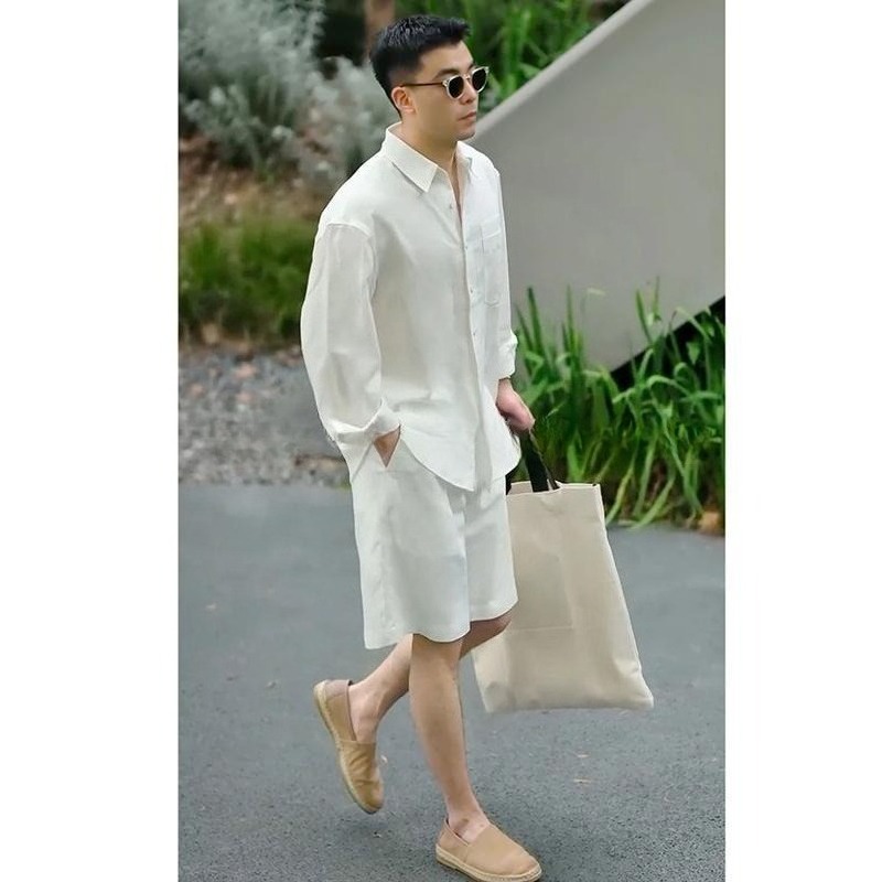 Mens Fashion Trends 2026 - Summer Casual Set Lyocell Linen Shirt