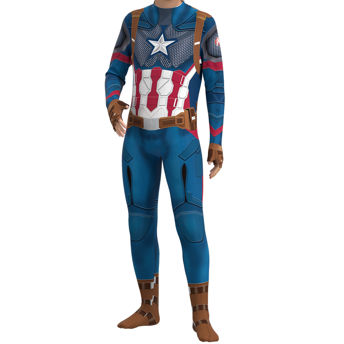 Mens Fashion Jumpsuit - Halloween Cosplay Costume Captain Iron Long