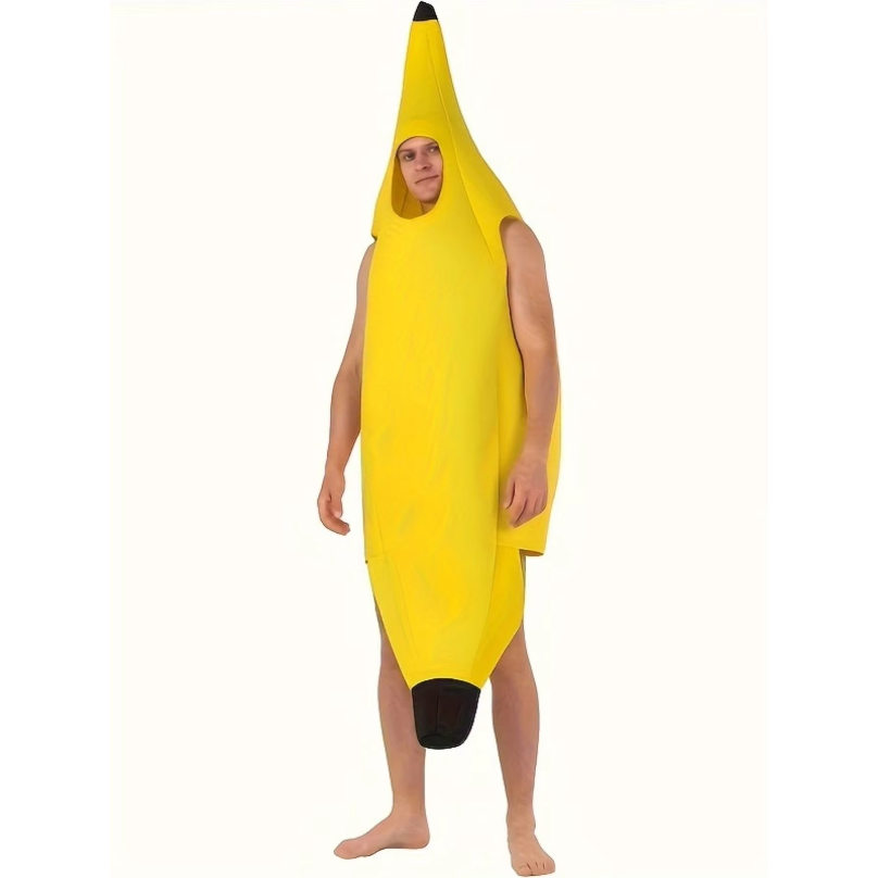 Mens Fashion Jumpsuit - Lightweight Banana Costume, Breathable Summer Outfit,