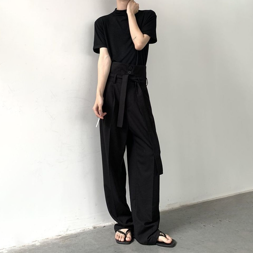 Mens Fashion Trends 2026 - XS-5XL Mens Ribbon Trimmed Niche Y2k