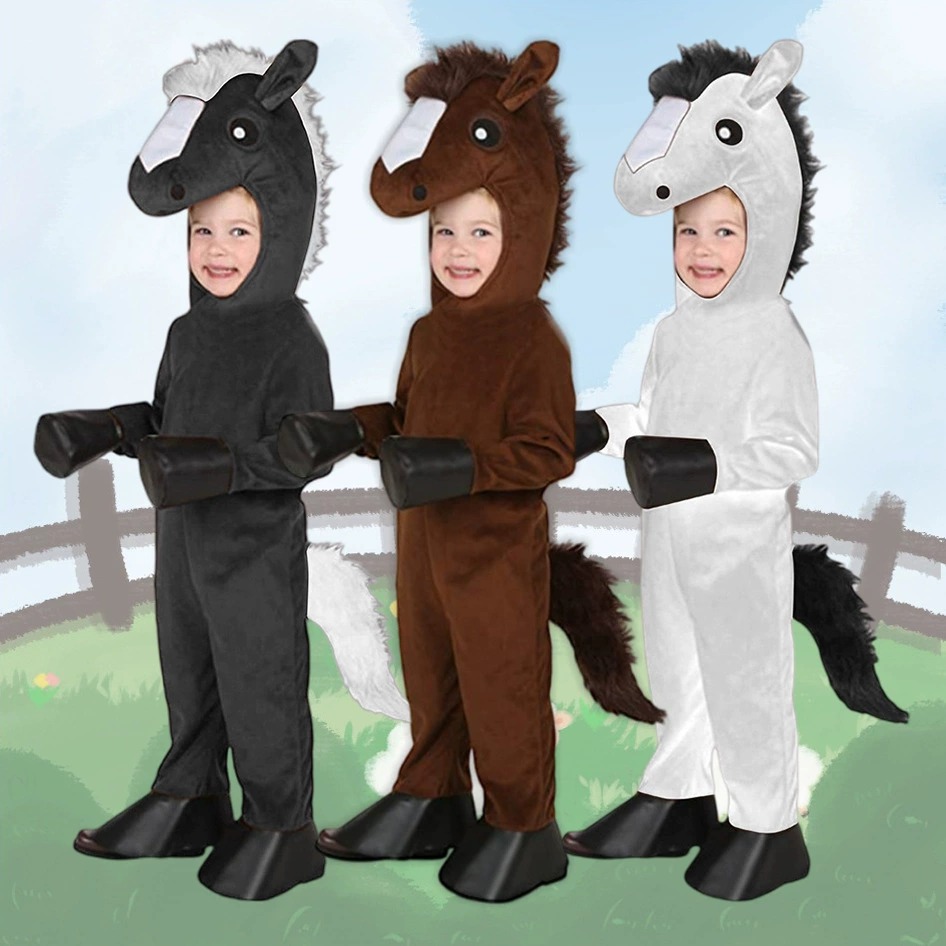 Mens Fashion Jumpsuit - Zoo The horse Kids Brown Black