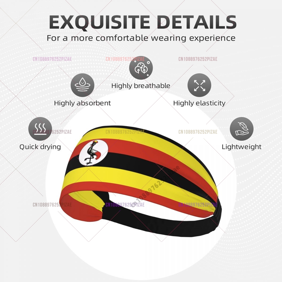 Men Fashion Uganda - Uganda Flag Men Women Bands Elastic