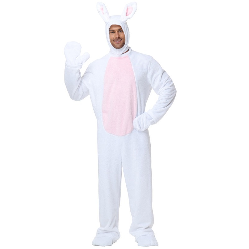 Mens Fashion Jumpsuit - Halloween Adult Animal Rabbit Costume Plush