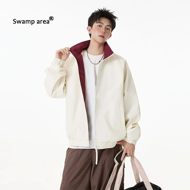 Men's Stand Collar Loose Bombe - Harrington Jacket 评论和价格