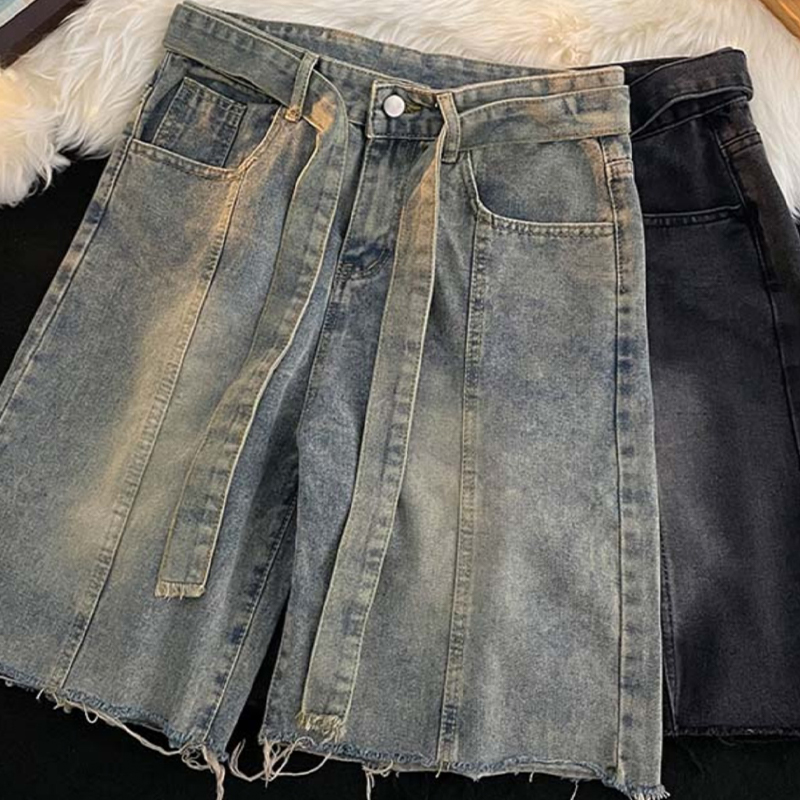 Summer Thin Fringed Denim Shor - Men'S Fashion Trousers 评论和价格