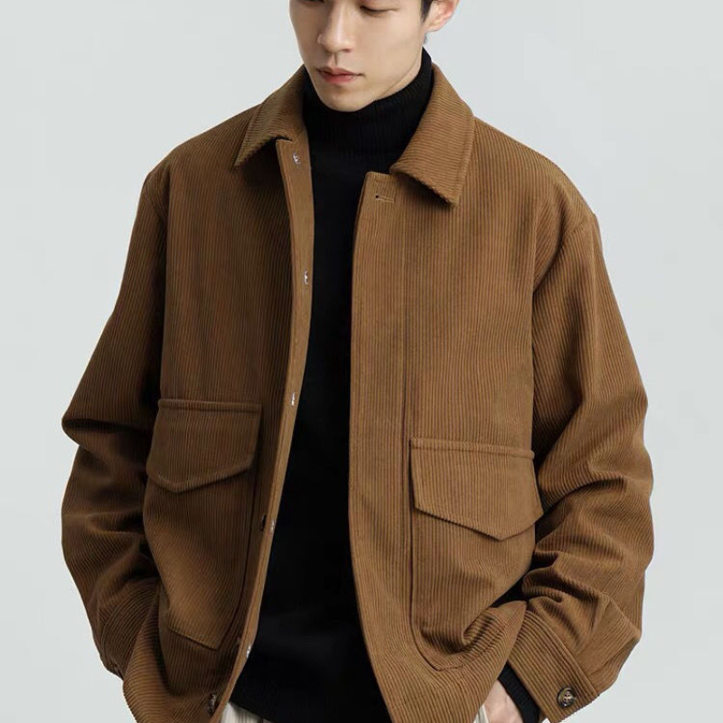 Spring Autumn New Corduroy Cas - Harrington Jacket 评论和价格