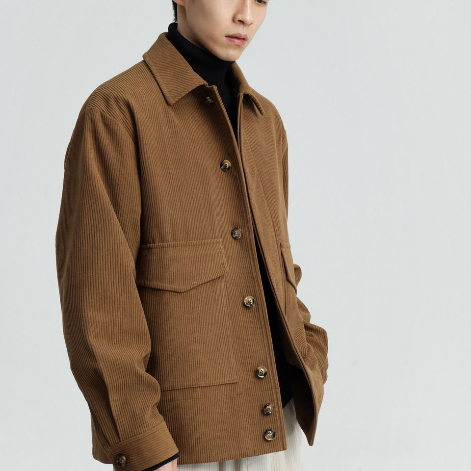 Spring Autumn New Corduroy Cas - Harrington Jacket 评论和价格