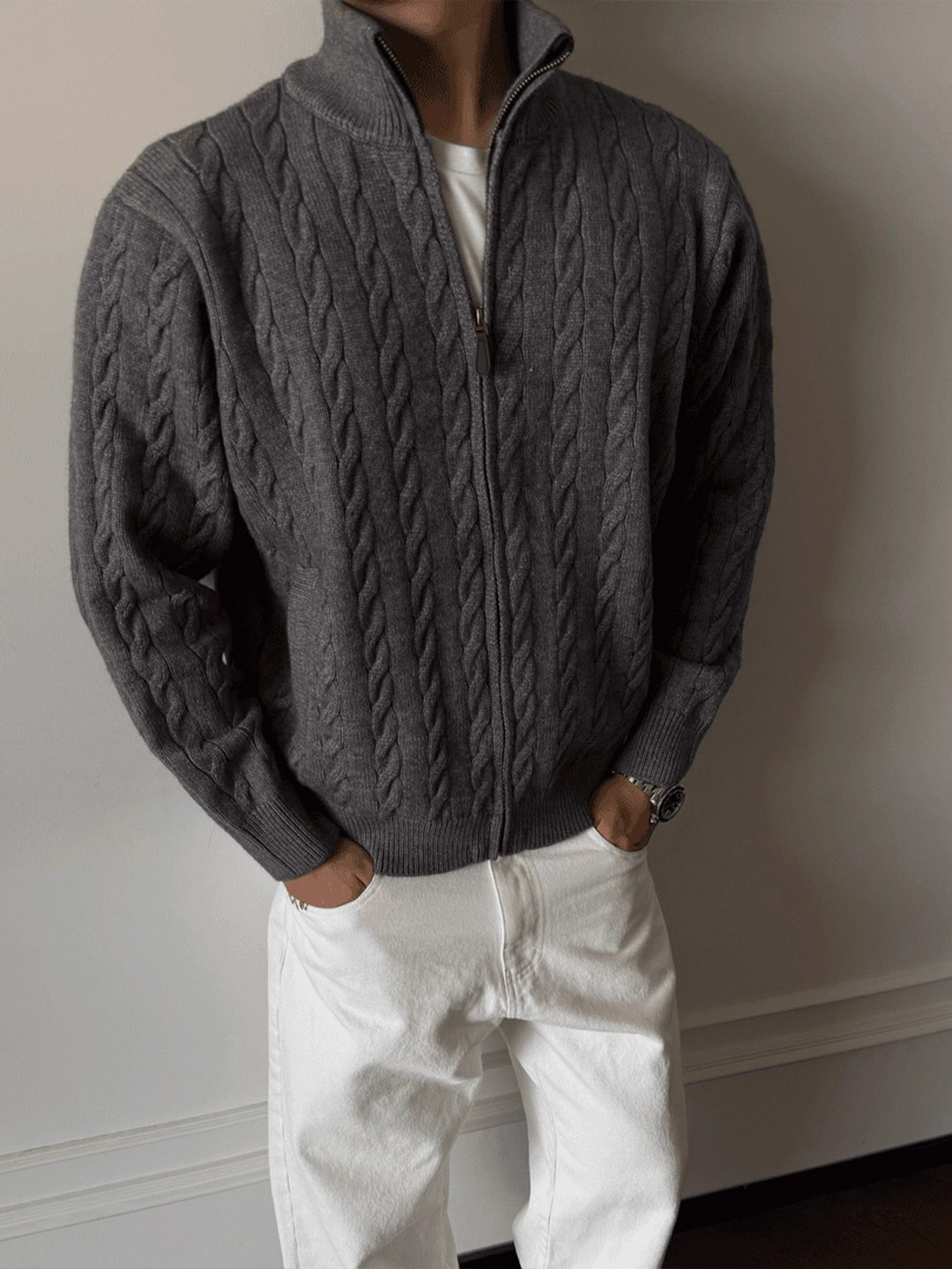 Fur Collar Pullovers Anime Men - Mens Fashion Style Images 评论和价格
