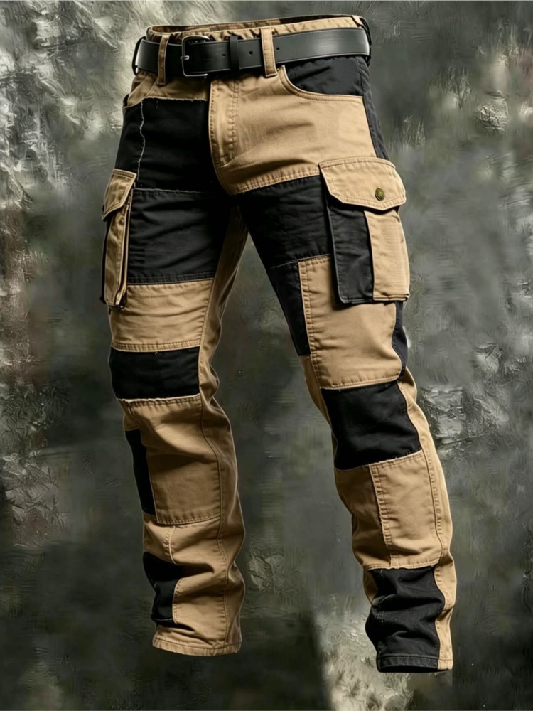Cotton Men Cargo Pants Khaki C - Men'S Fashion Trousers 评论和价格