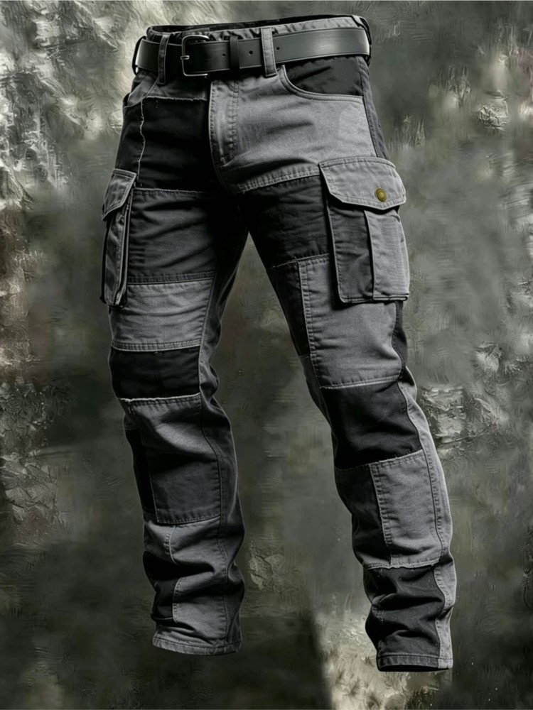 Cotton Men Cargo Pants Khaki C - Men'S Fashion Trousers 评论和价格