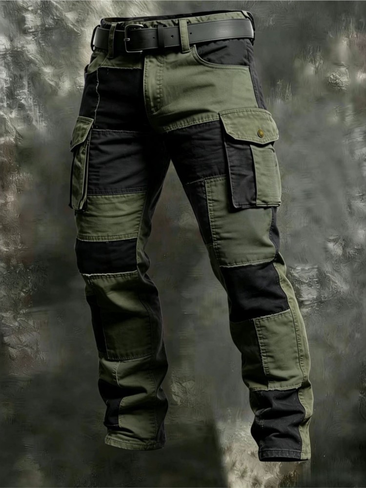 Cotton Men Cargo Pants Khaki C - Men'S Fashion Trousers 评论和价格