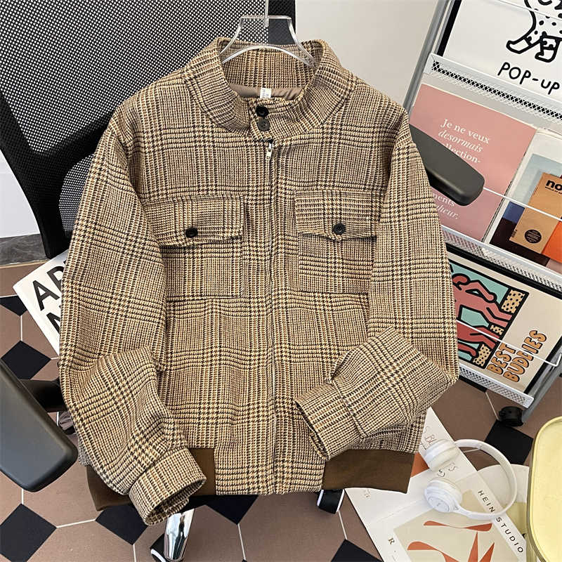 Women's Brown Plaid Autumn Jac - Harrington Jacket 评论和价格