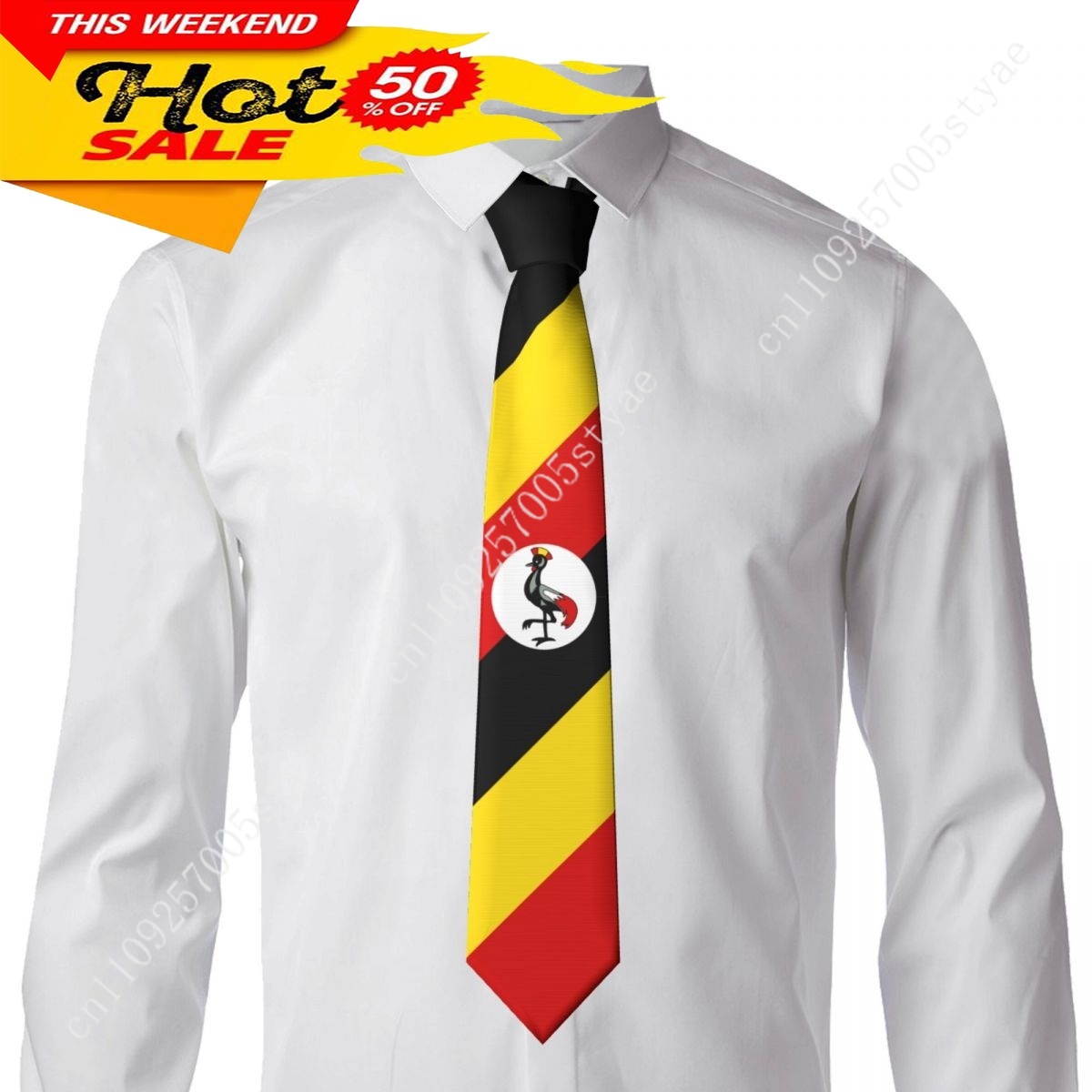 Uganda Flag Tie Emblem Necktie - Men Fashion Uganda 评论和价格
