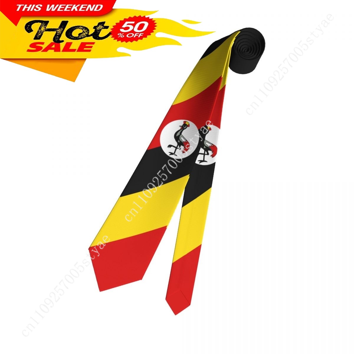 Uganda Flag Tie Emblem Necktie - Men Fashion Uganda 评论和价格
