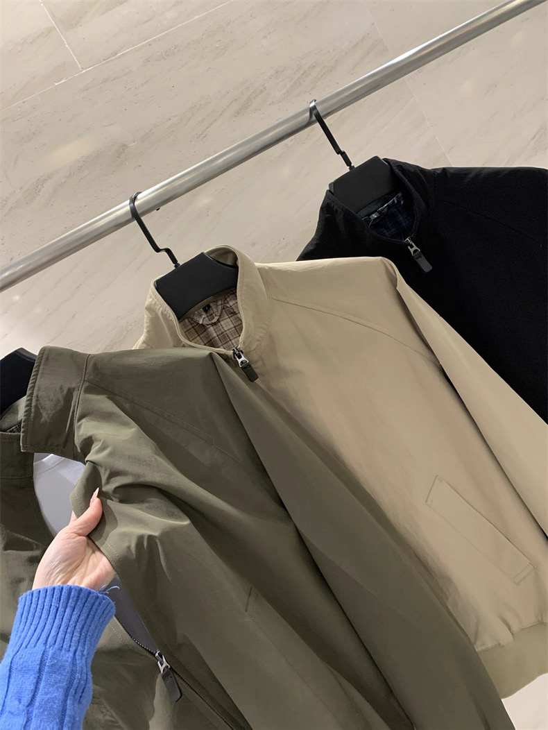 Casual Style Stand Collar Zipp - Harrington Jacket 评论和价格