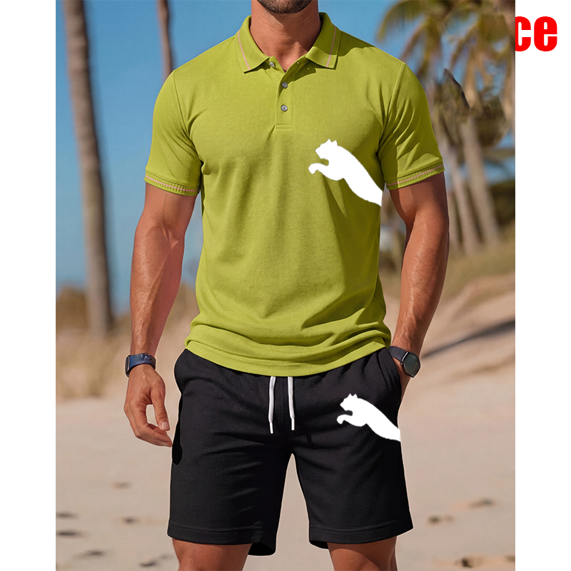 Men's Casual Short-Sleeved Pol - Men'S Fashion Polo Shirt 评论和价格