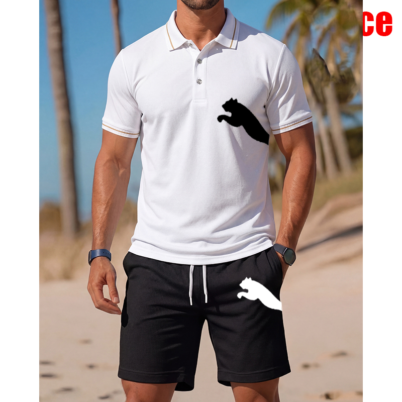 Men's Casual Short-Sleeved Pol - Men'S Fashion Polo Shirt 评论和价格