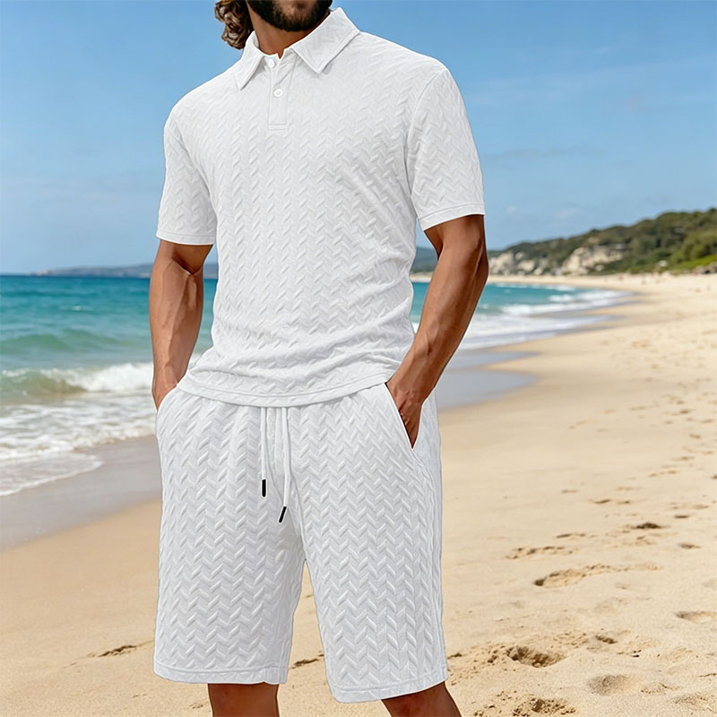 Men's summer lapel jacquard th - Men'S Fashion Polo Shirt 评论和价格