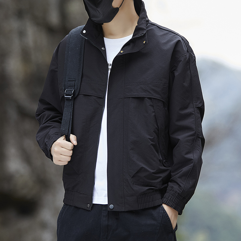 Business Casual Thin Stand Col - Harrington Jacket 评论和价格