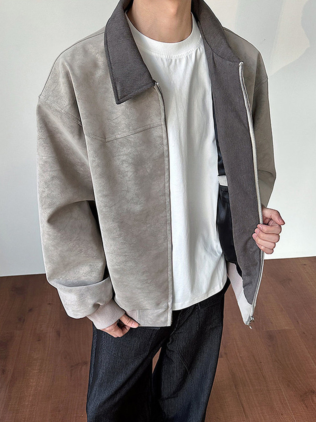 Purple Dyed PU Leather Jacket  - Harrington Jacket 评论和价格