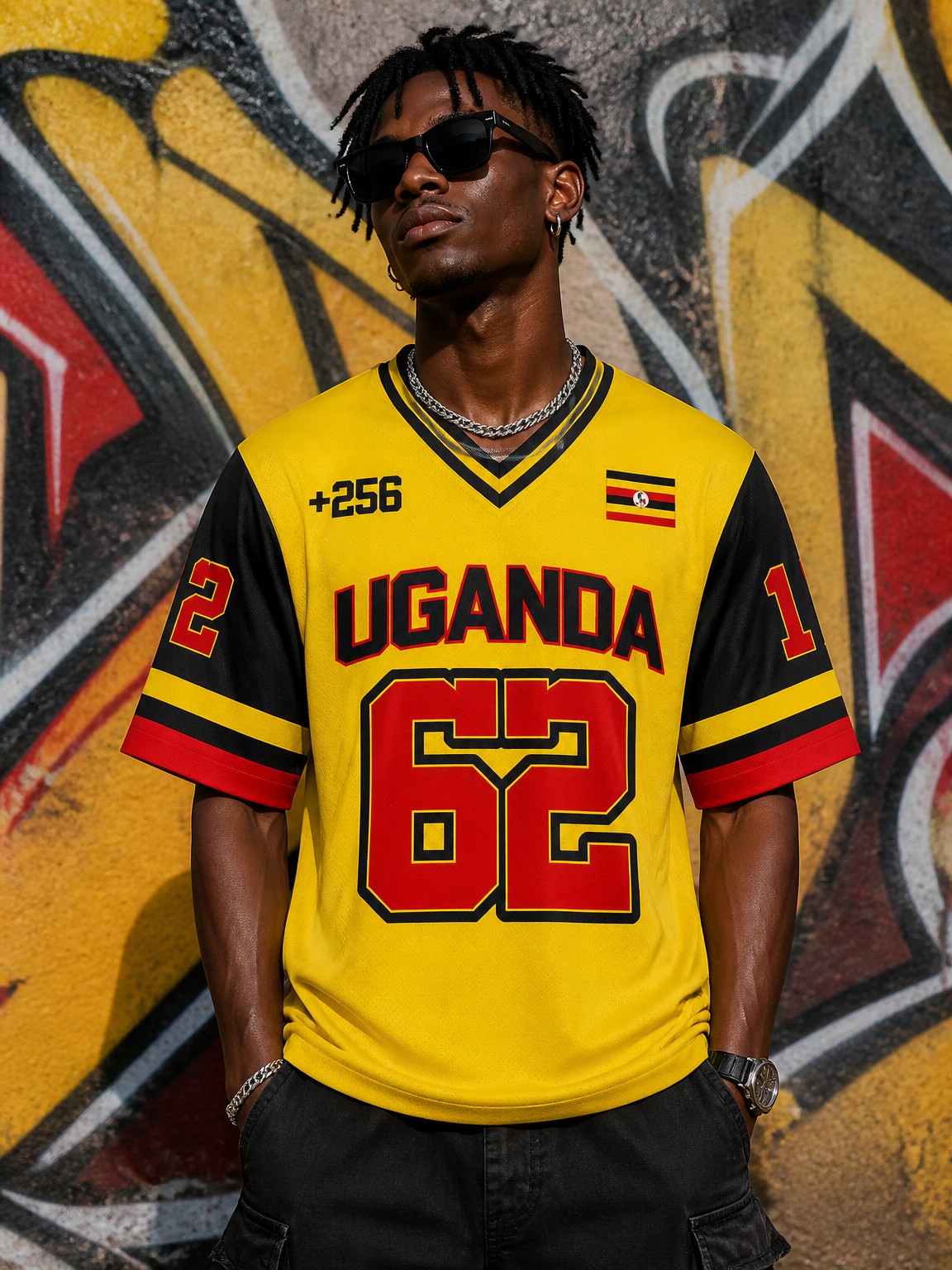 Uganda Satin V-Neck T-Shirt, M - Men Fashion Uganda 评论和价格