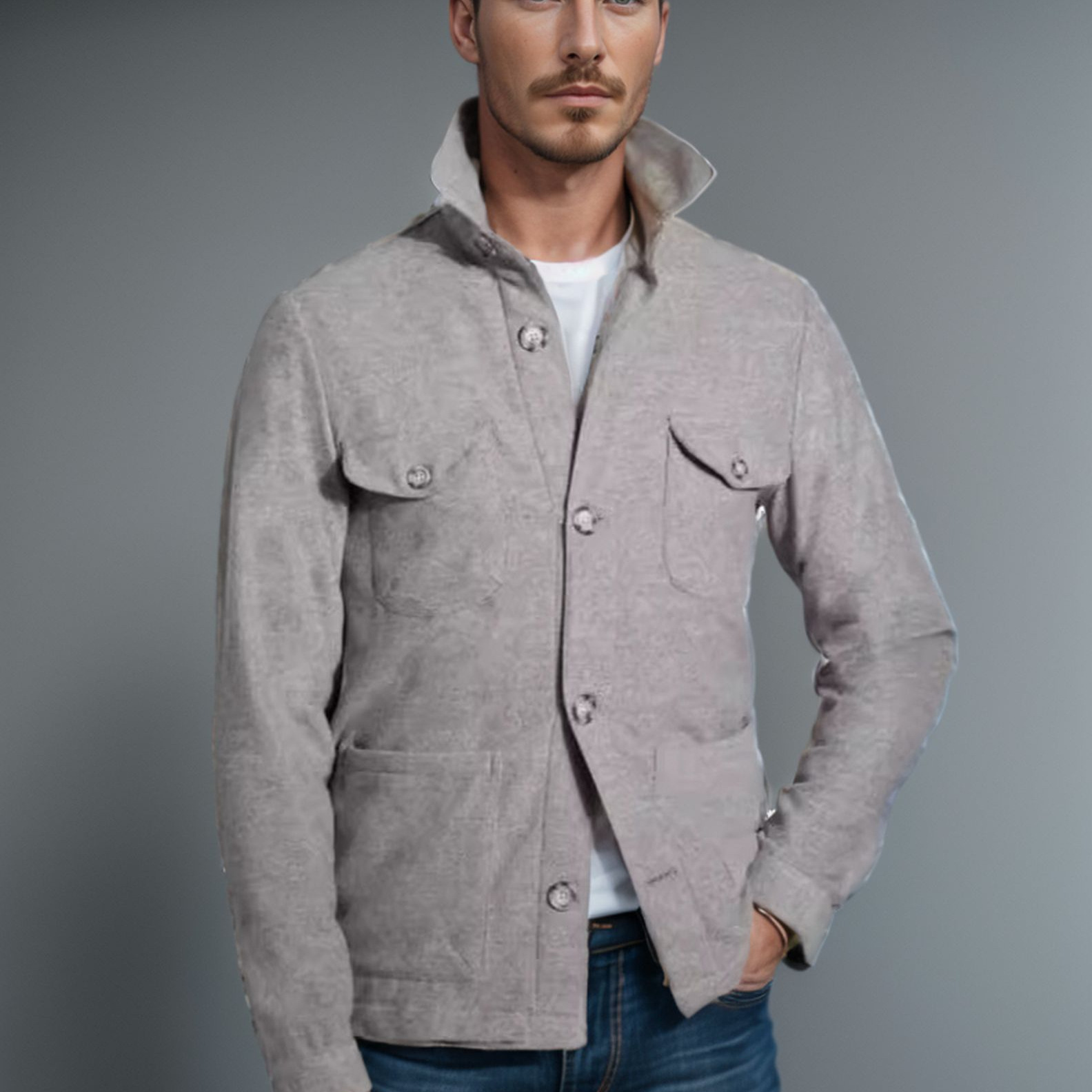 Wool Blend Jacket Man Classic  - Mens Fashion Style Images 评论和价格