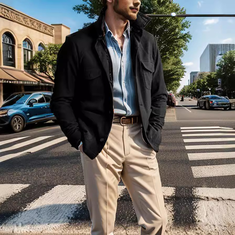 Wool Blend Jacket Man Classic  - Mens Fashion Style Images 评论和价格