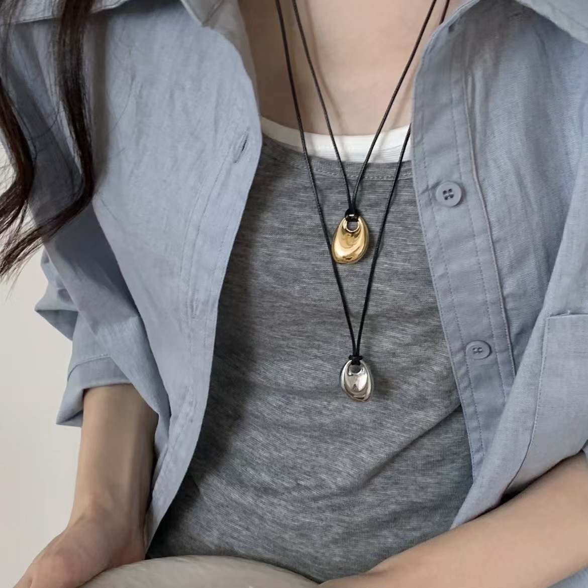Korean Black Skin Rope Silver  - Mens Fashion Trends 2026 评论和价格