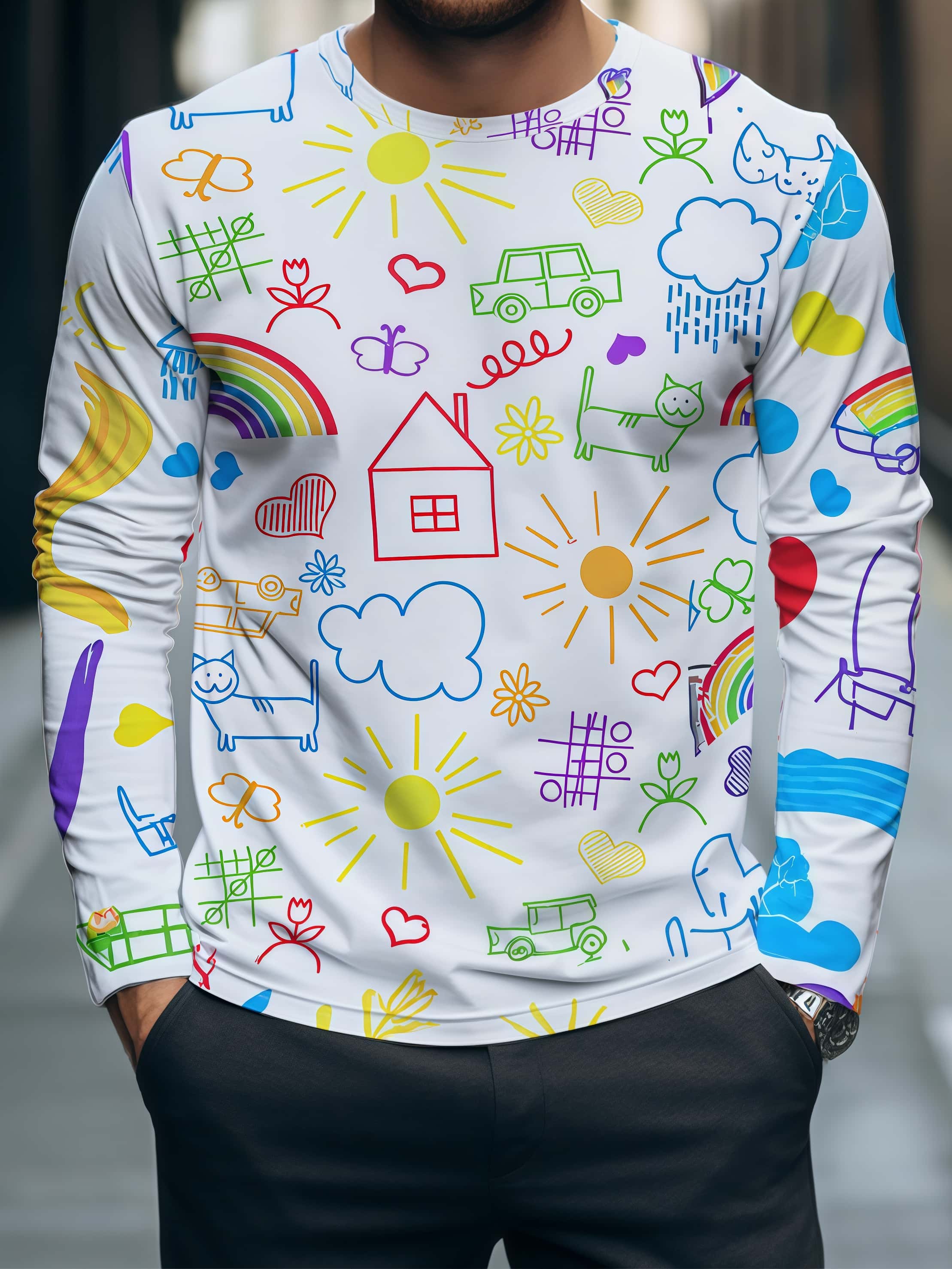 2026 New Dopamine Color Graffi - Mens Fashion Trends 2026 评论和价格